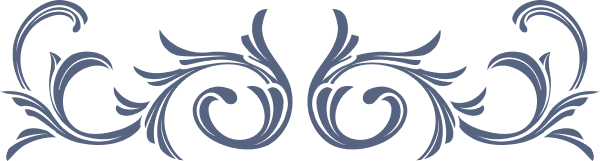 Desktop_Blue_FIligree Decorative symmetrical flourish design with dark blue swirling leaves curving outward from the center, set on a light background.