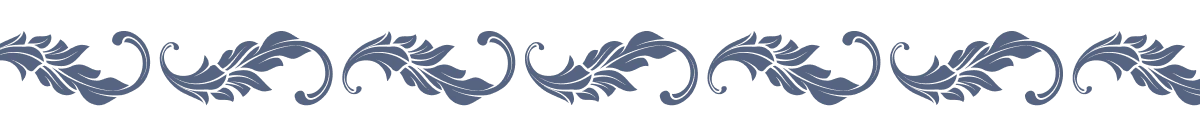 Desktop_Blue_Filigree_Line A horizontal blue decorative border with a repeating pattern of stylized leaves and swirls on a light background.